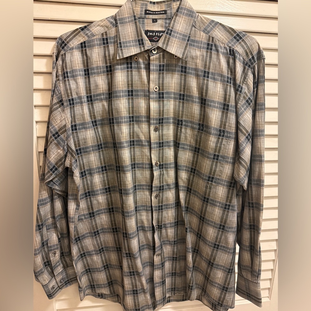 Vintage Plaid Minos Button-Up Shirt